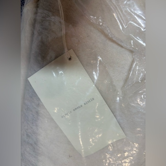 ALICIA ADAMS ALPACA field blanket pink ivory grey, pink stitching. NWT. - Picture 7 of 10